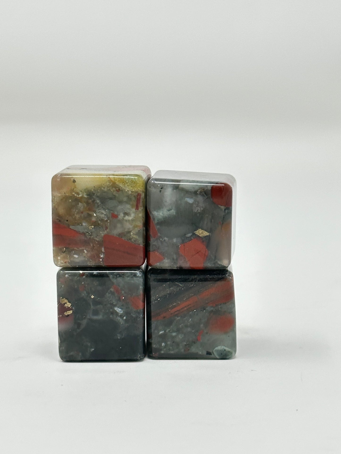African Bloodstone Cube Set