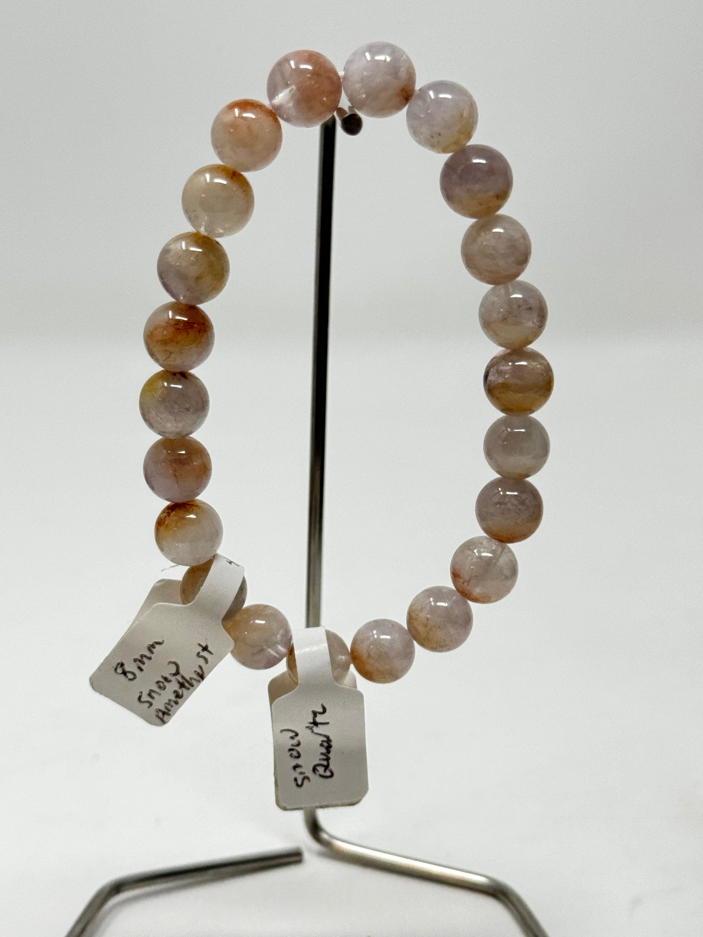 8mm Natural Crystal Beaded Bracelets
