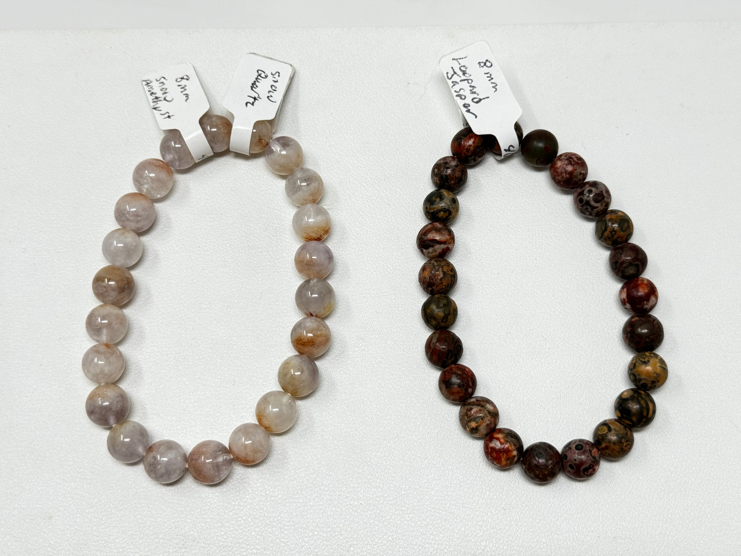 8mm Natural Crystal Beaded Bracelets