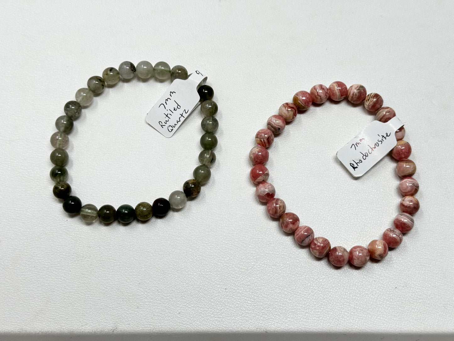 7mm Natural Crystal Beaded Bracelets