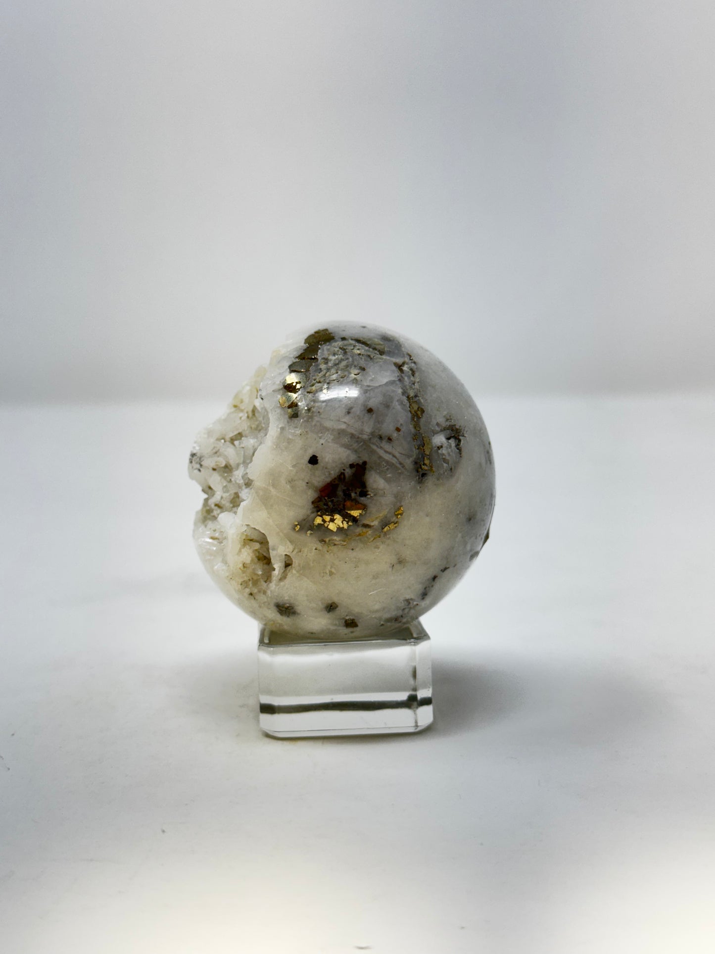 Quartz with Pyrite Sphere