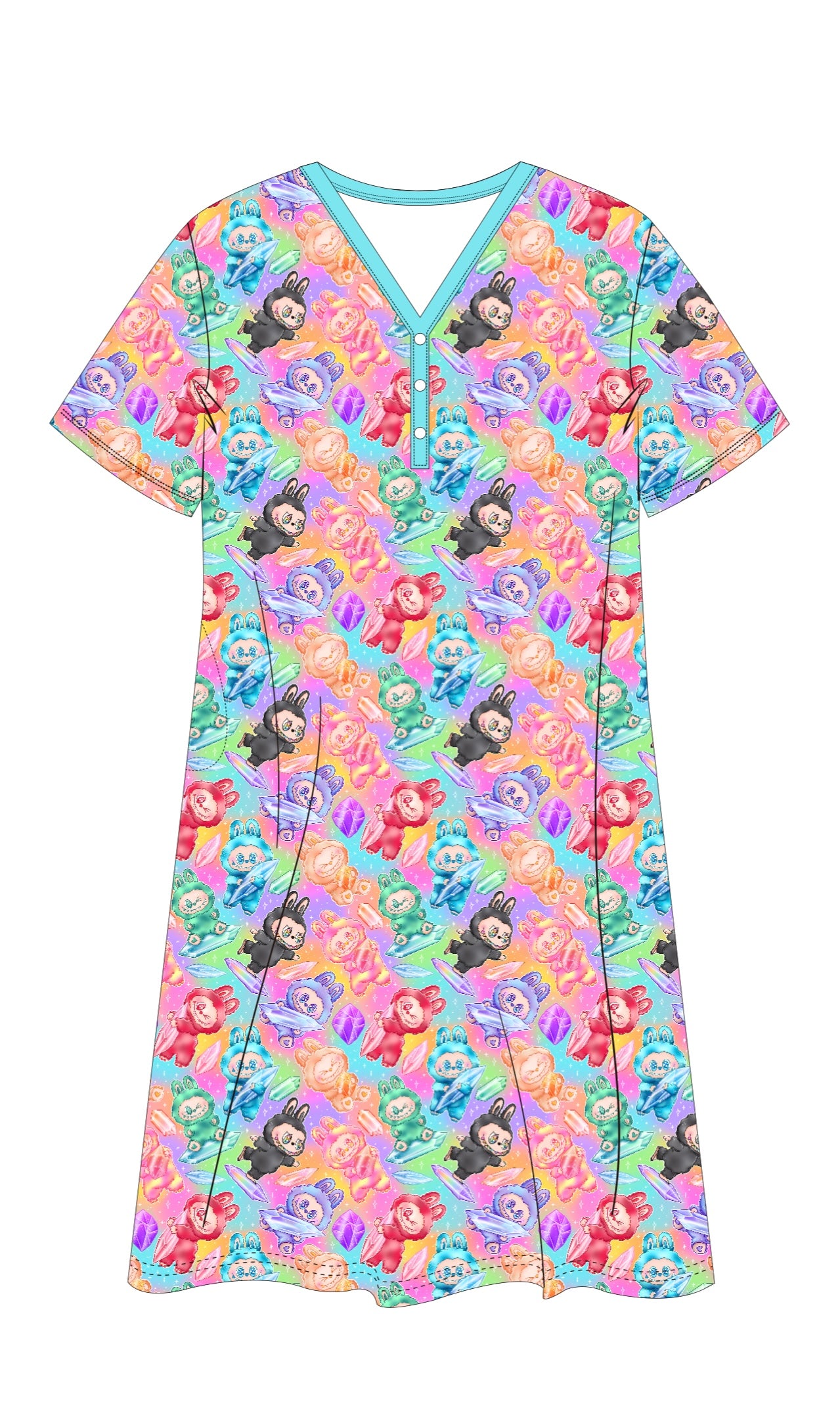 Enchanted Monsters- Adult Moo Moo (Nightgown w/ Pockets)