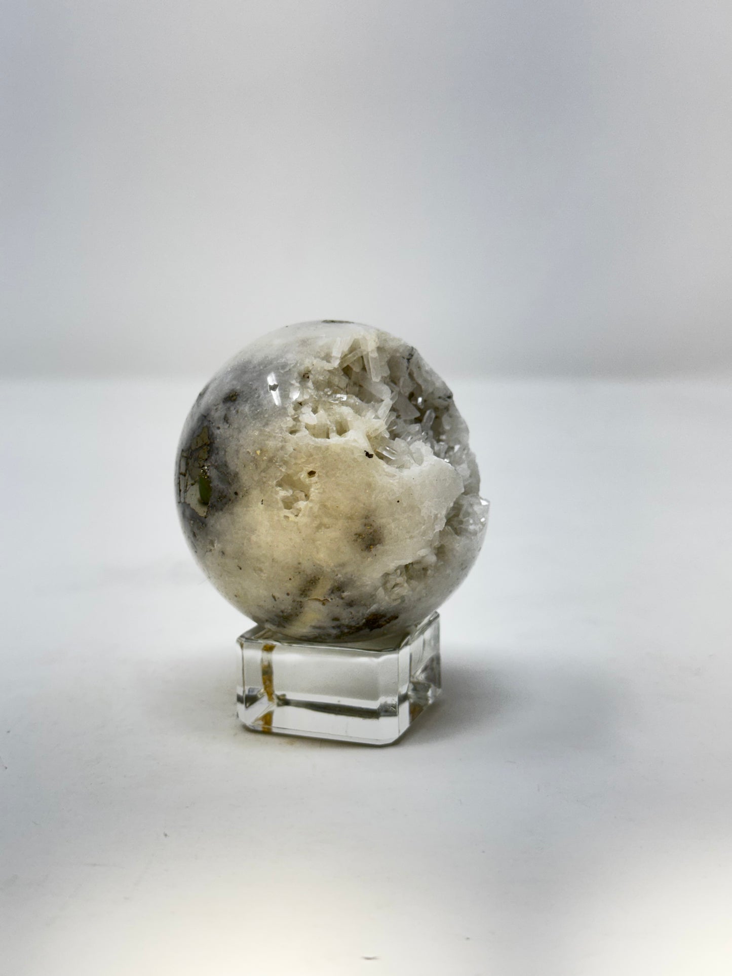 Quartz with Pyrite Sphere