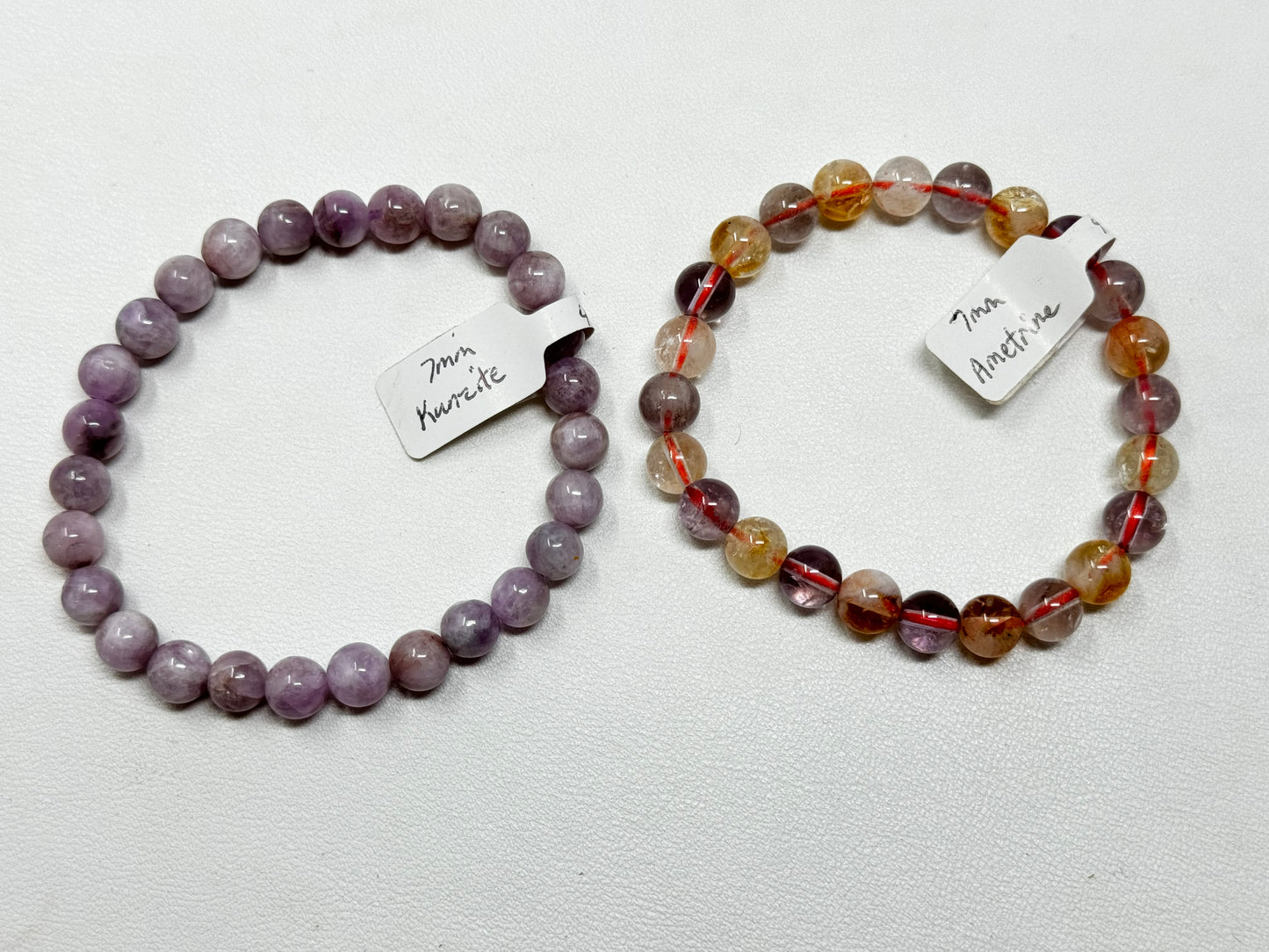 7mm Natural Crystal Beaded Bracelets