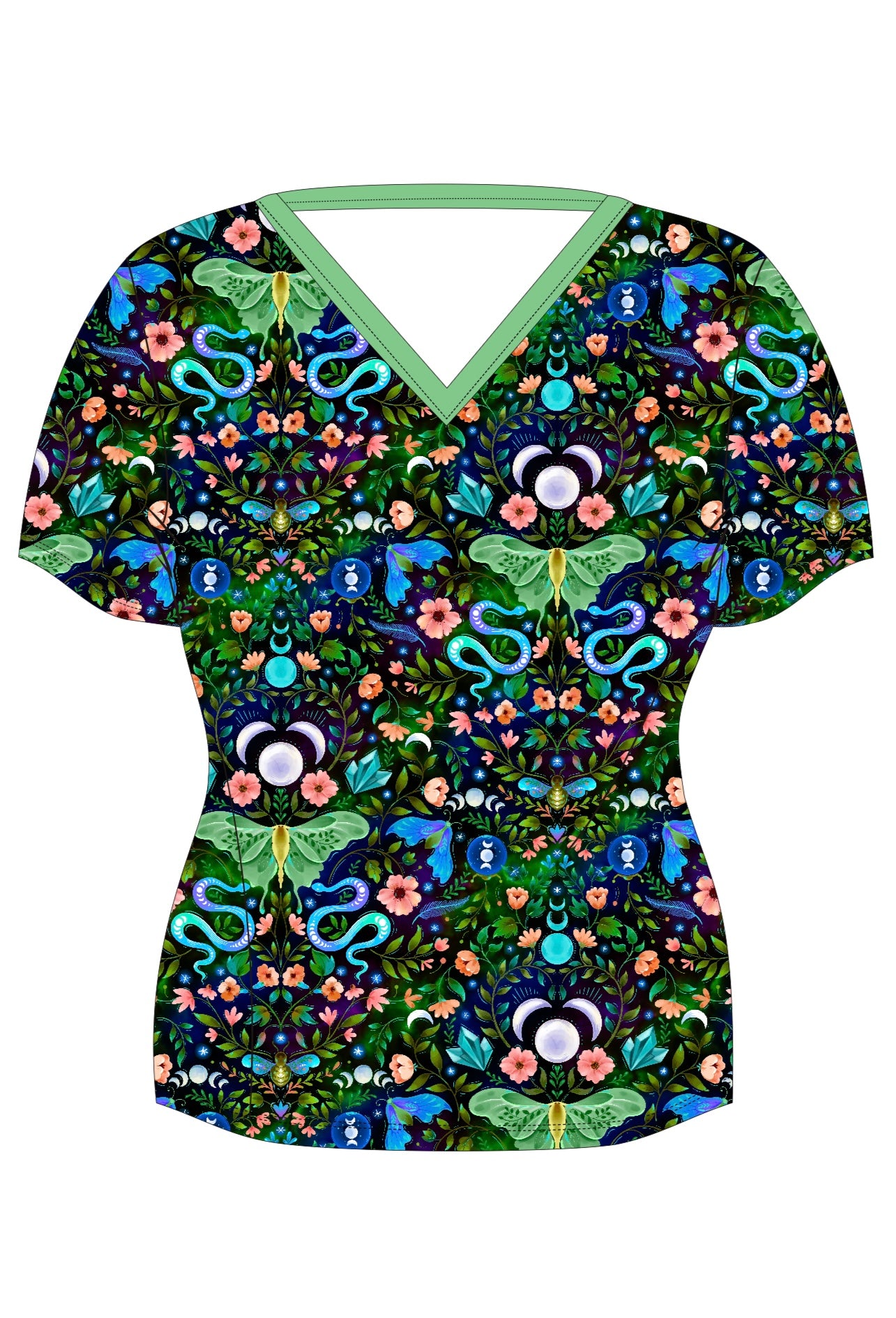 Celestial Bloom-Adult V-Neck T-Shirt