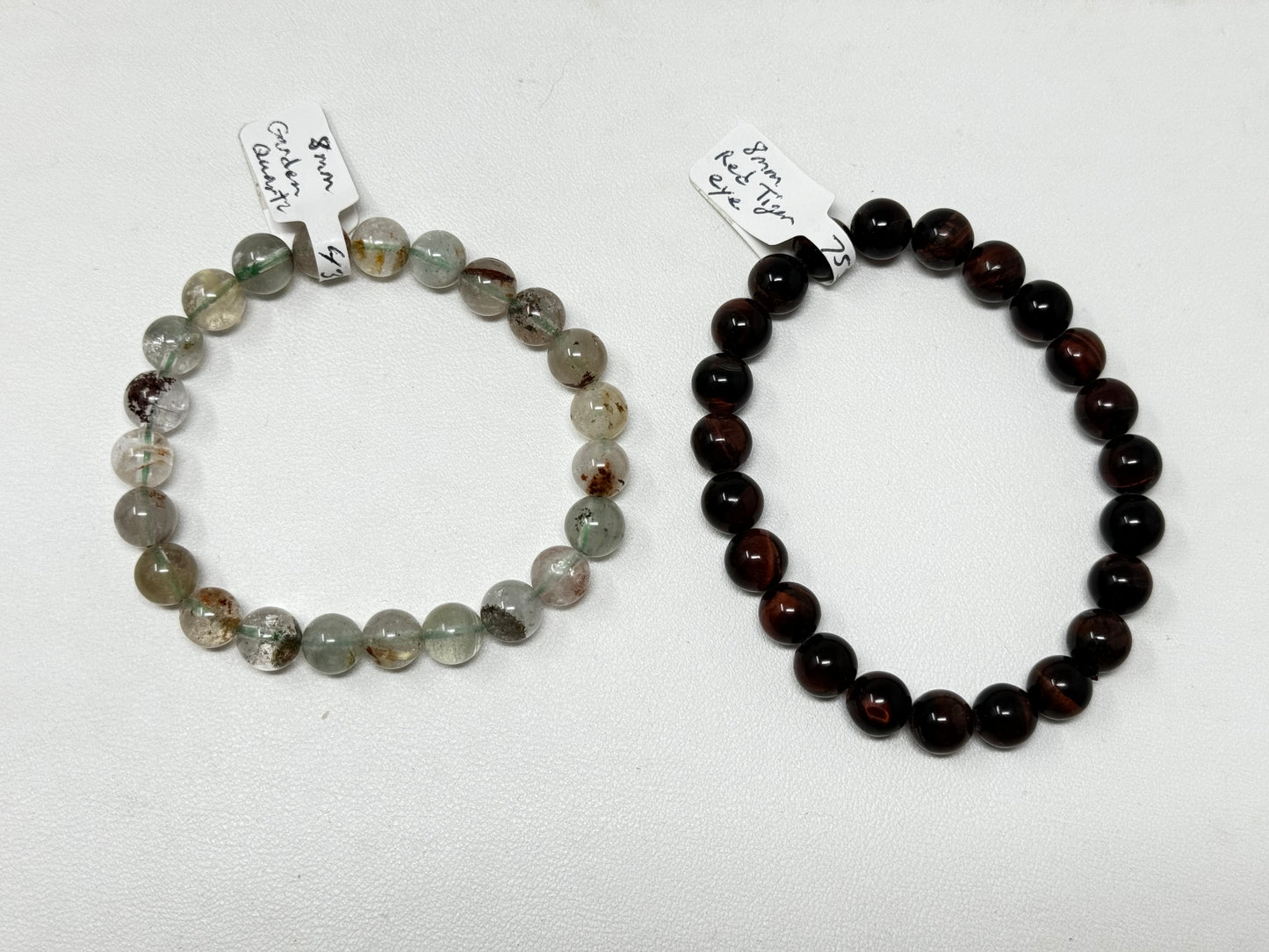 8mm Natural Crystal Beaded Bracelets