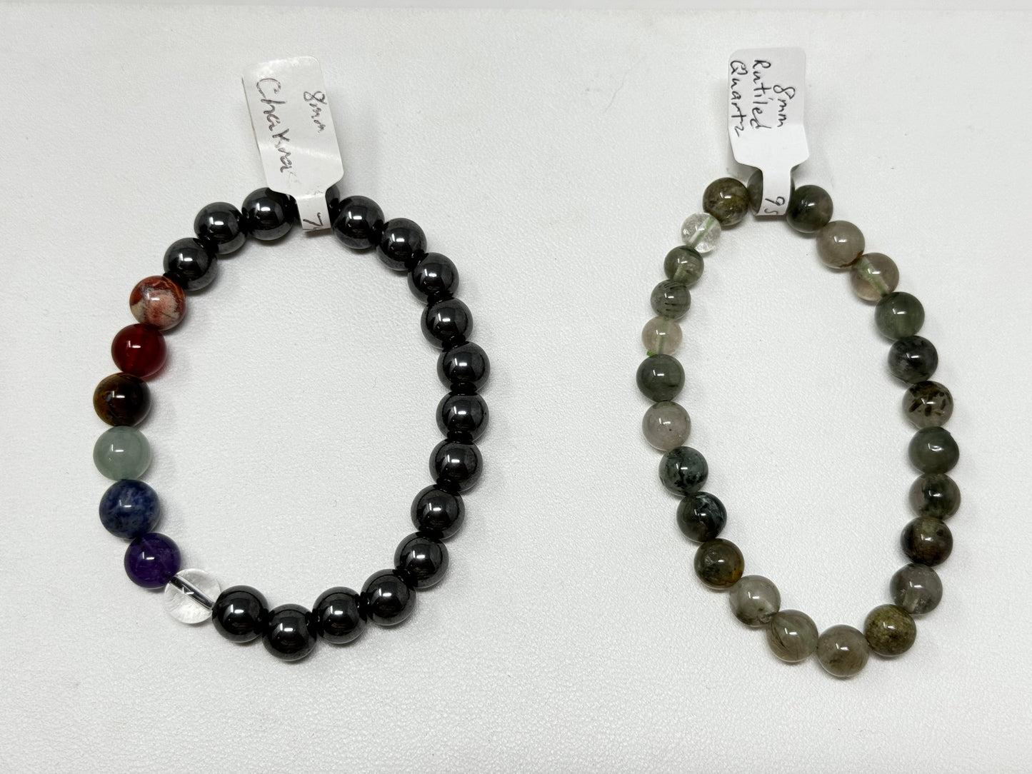 8mm Natural Crystal Beaded Bracelets