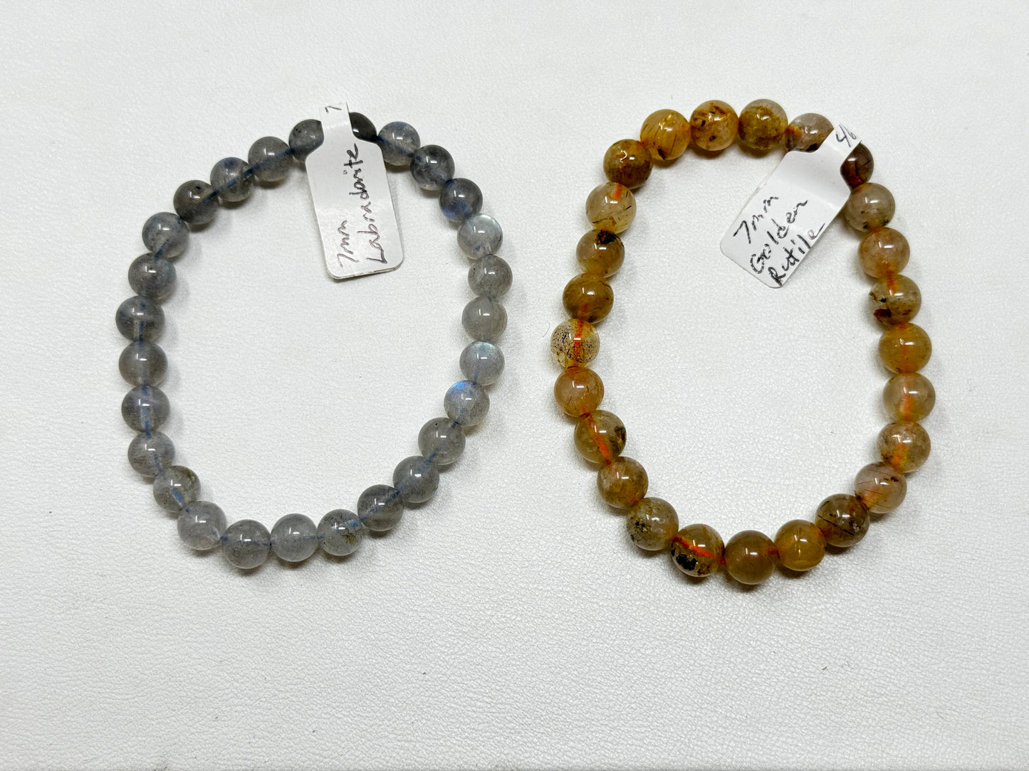7mm Natural Crystal Beaded Bracelets