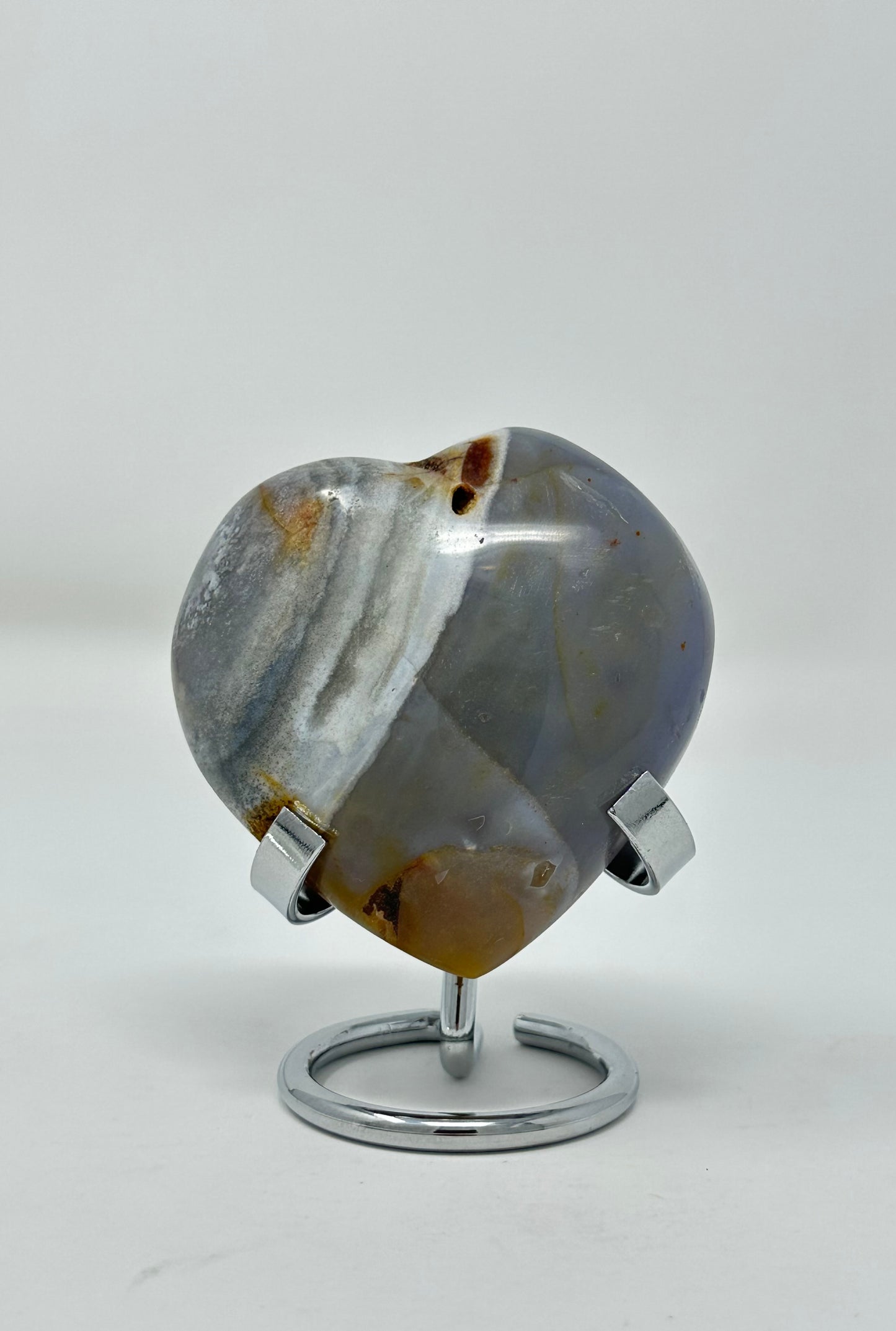 Ocean Jasper heart with Flower Agate