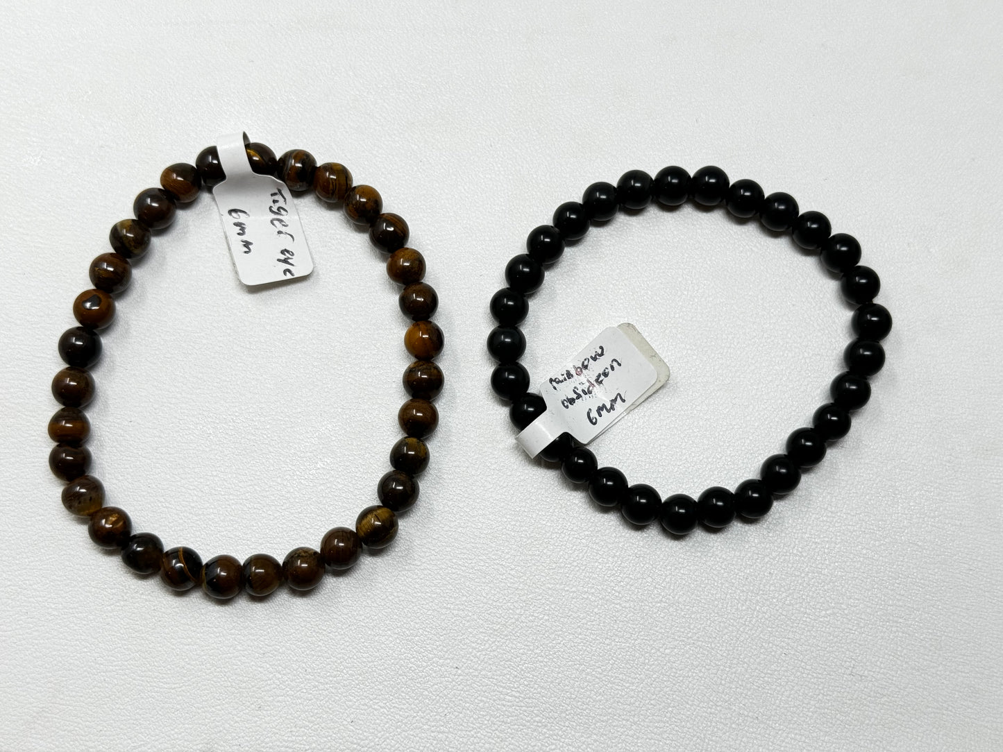 6mm Natural Crystal Beaded Bracelets