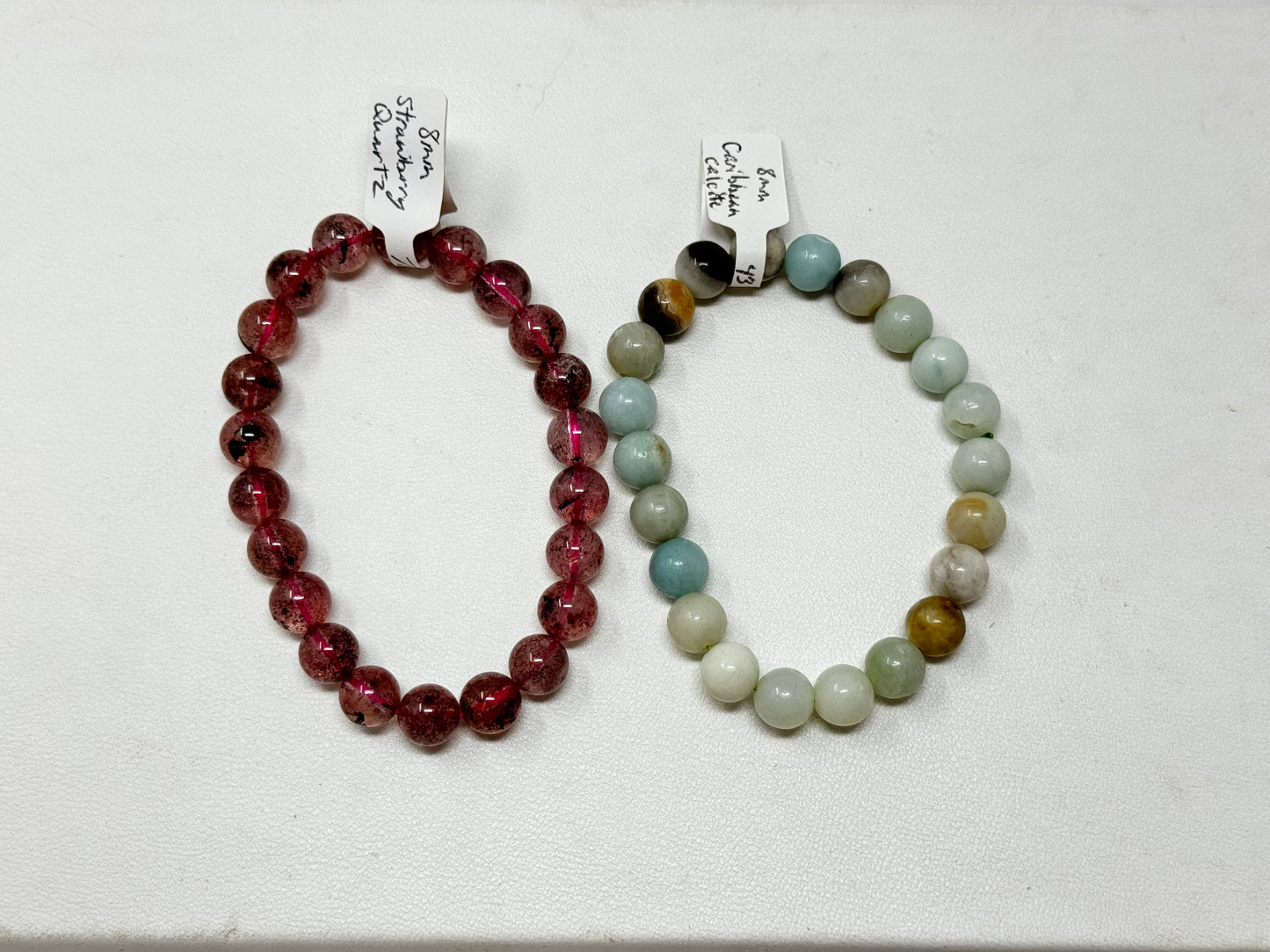 8mm Natural Crystal Beaded Bracelets