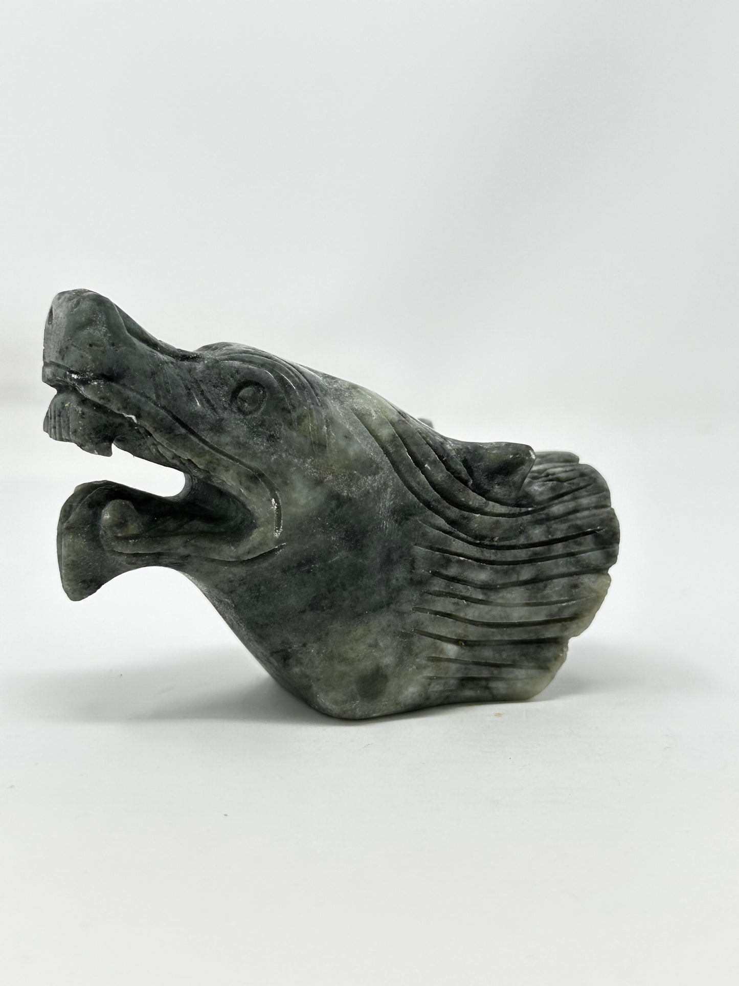 Jade Wolf Head (Green Jade)