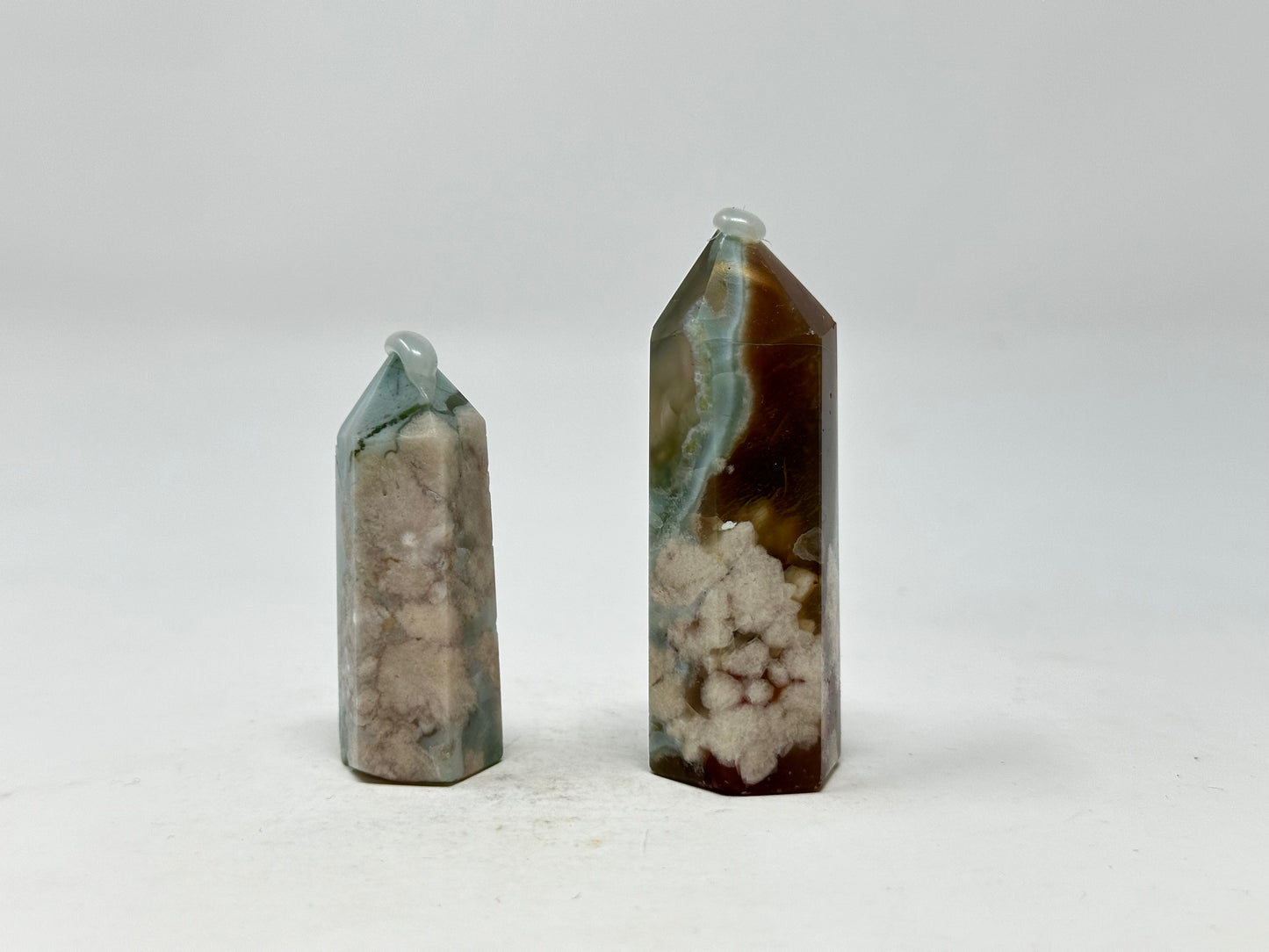 Green Flower Agate Towers