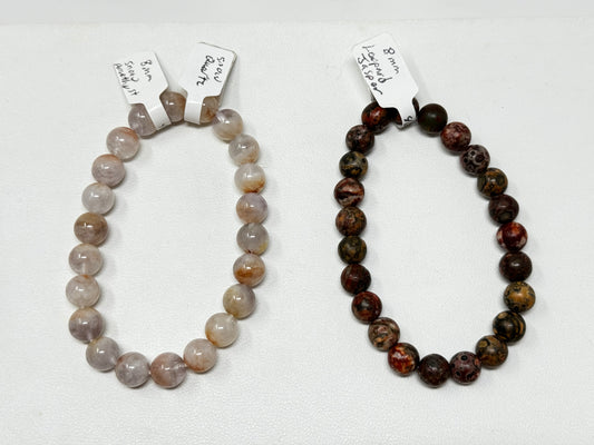 8mm Natural Crystal Beaded Bracelets