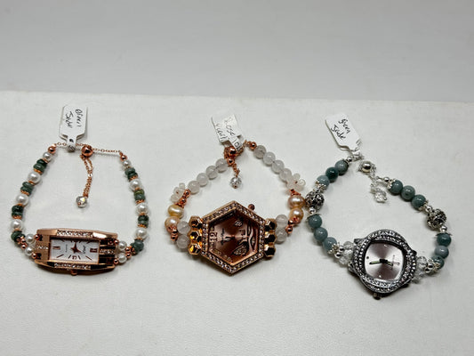 Watches W/ Natural Beaded Crystals