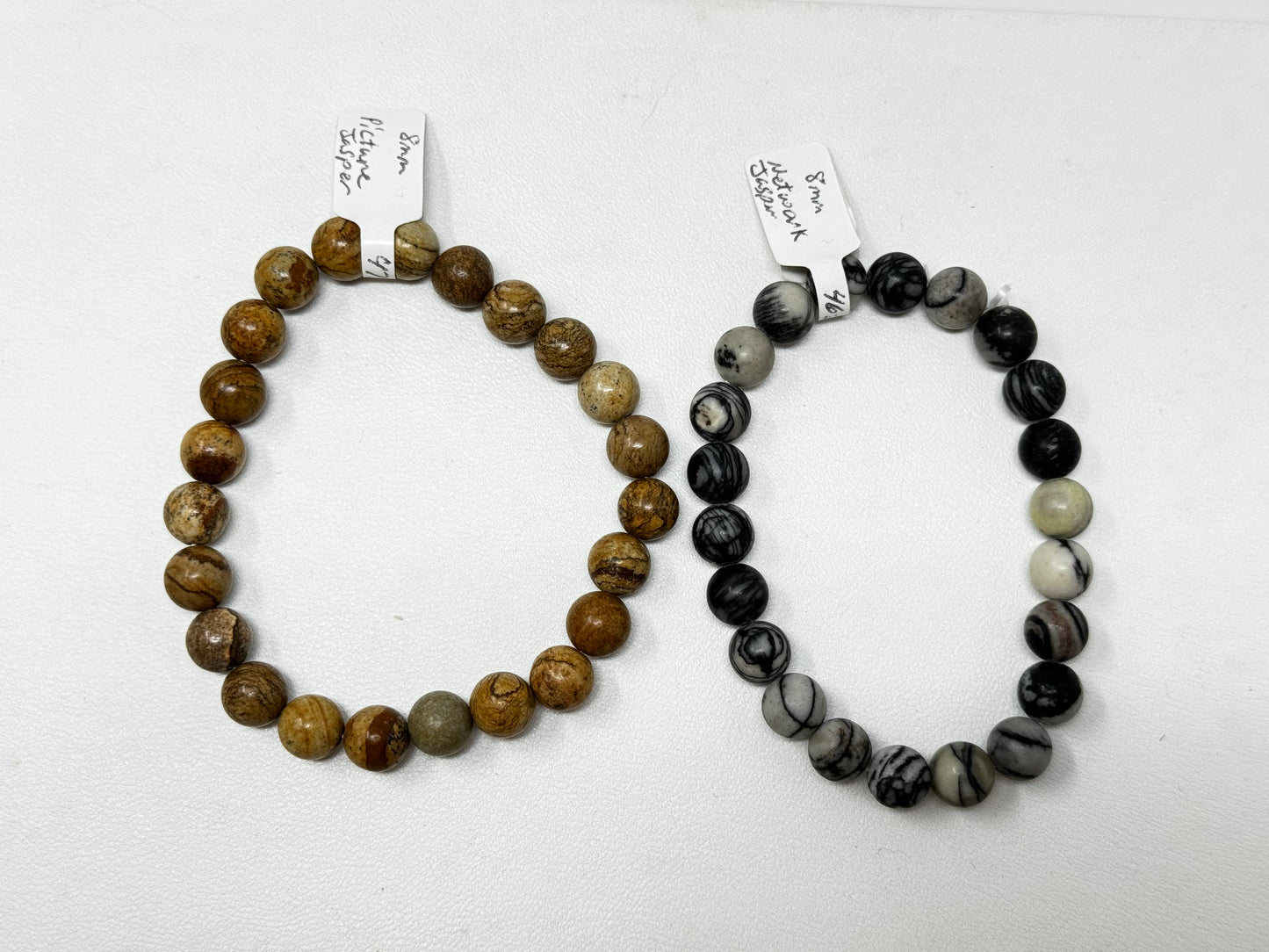 8mm Natural Crystal Beaded Bracelets