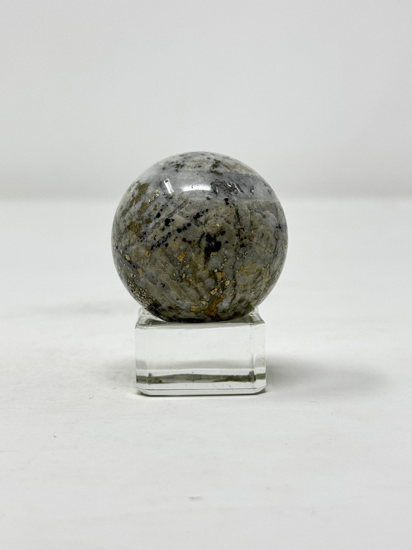 Quartz with Pyrite Sphere