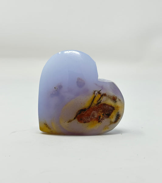 Blue Flower Agate Heart