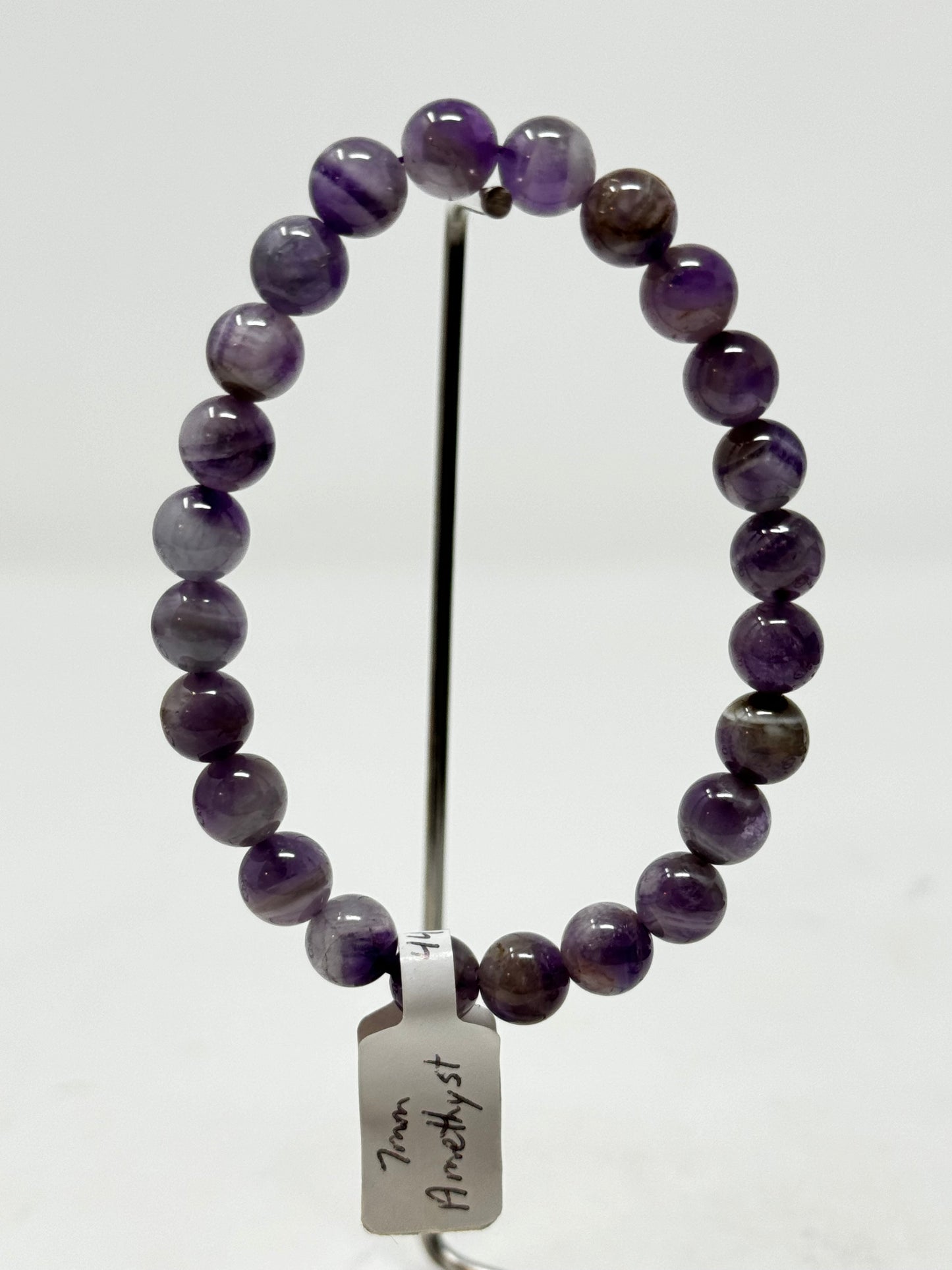 7mm Natural Crystal Beaded Bracelets