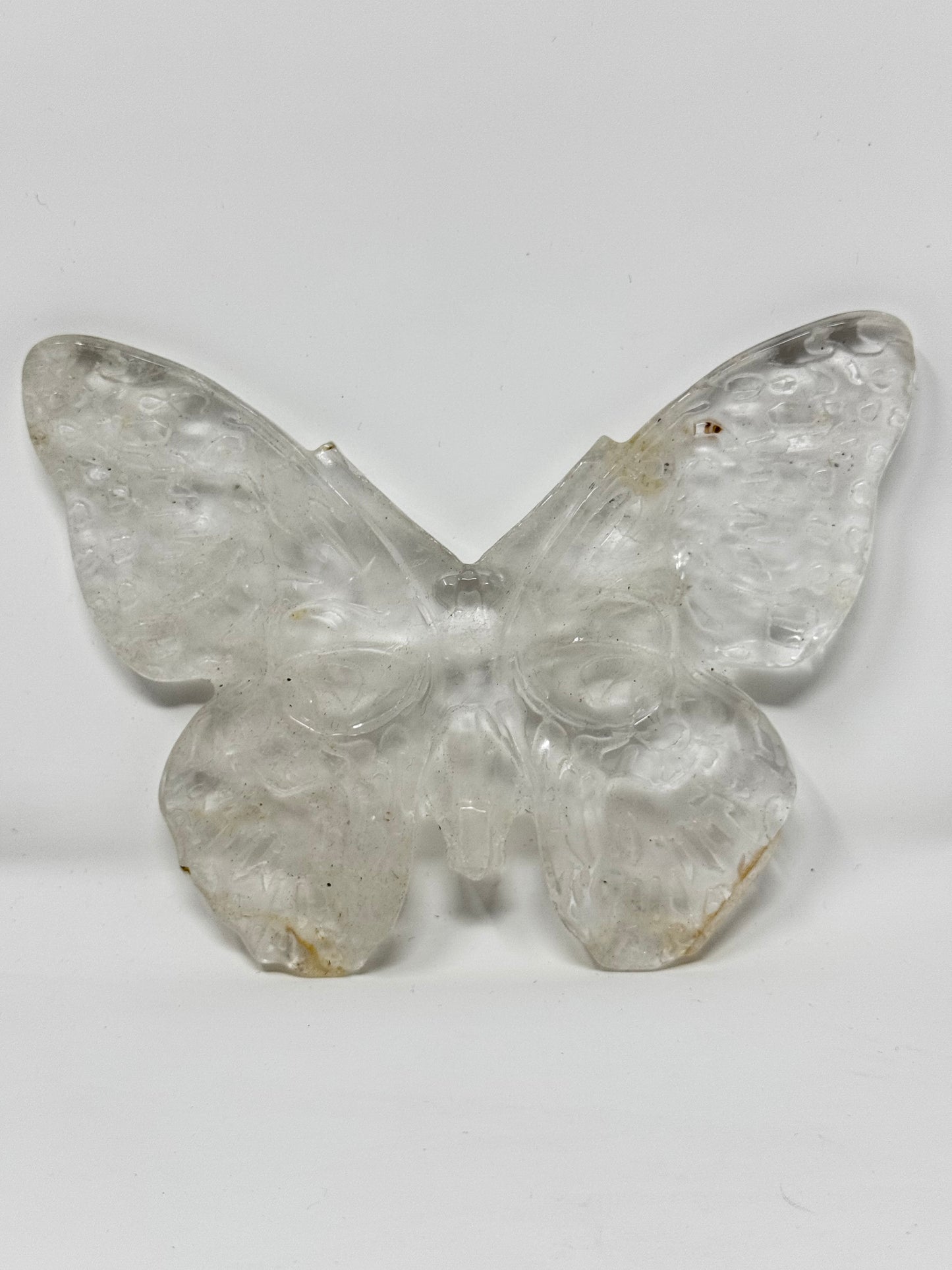 Clear Quartz Moth with Skull Face