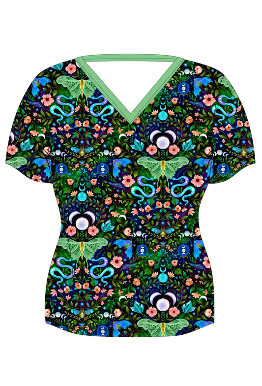 Celestial Bloom-Adult V-Neck T-Shirt