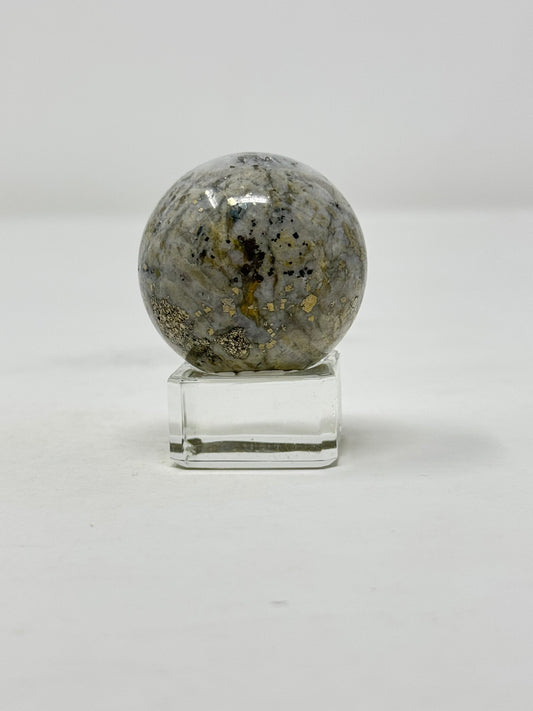 Quartz with Pyrite Sphere