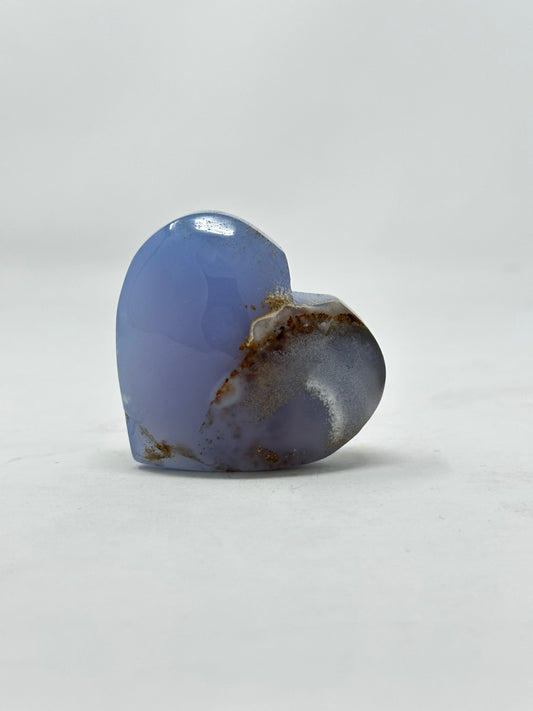 Blue Flower Agate Heart