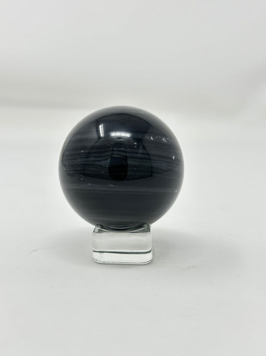 Silver obsidian Sphere