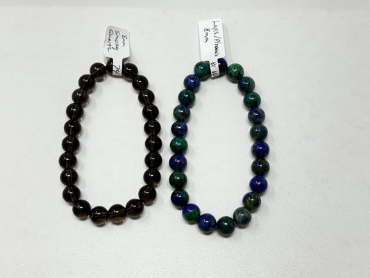 8mm Natural Crystal Beaded Bracelets