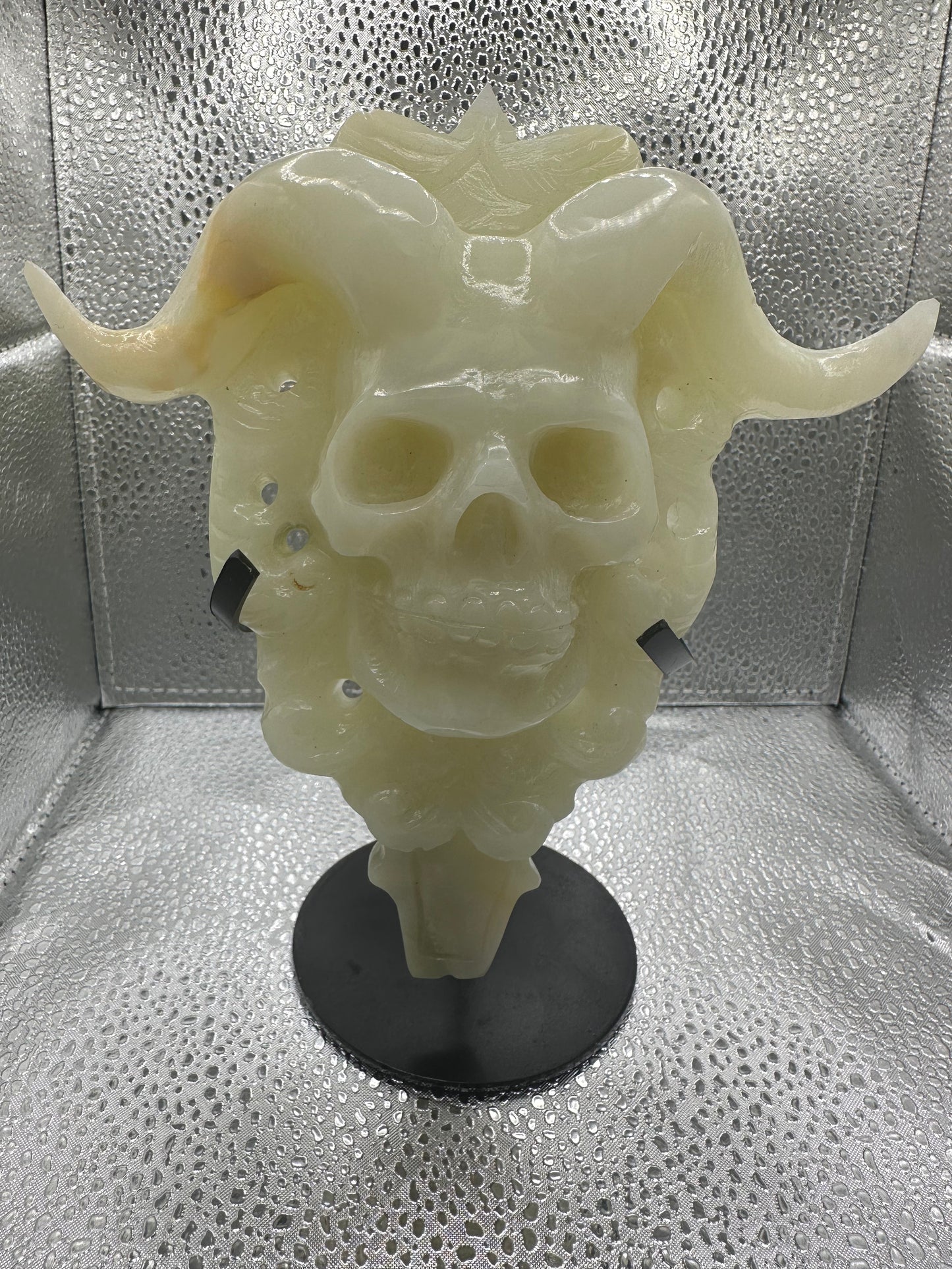 Afghan Jade Skull with horns