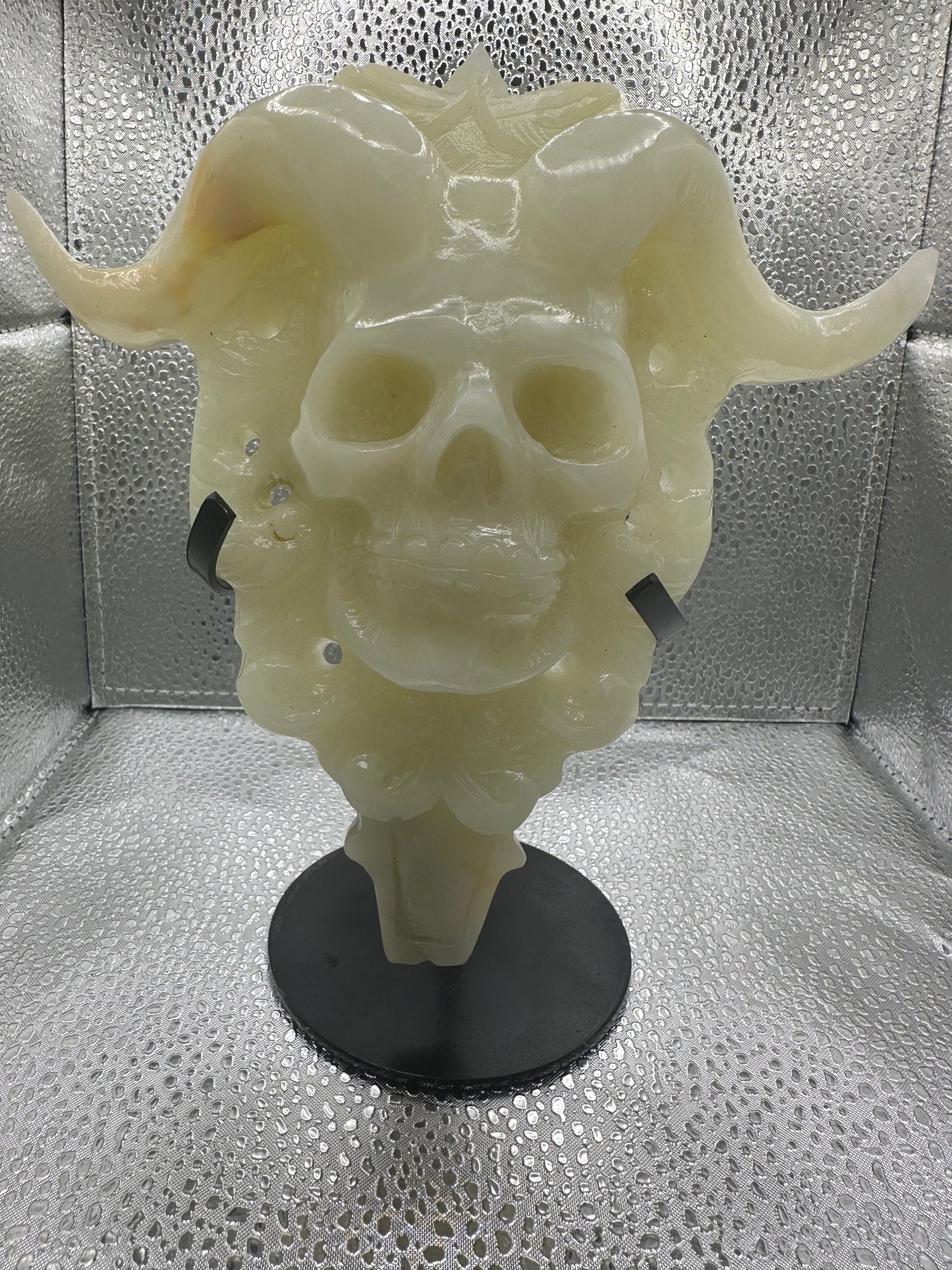 Afghan Jade Skull with horns