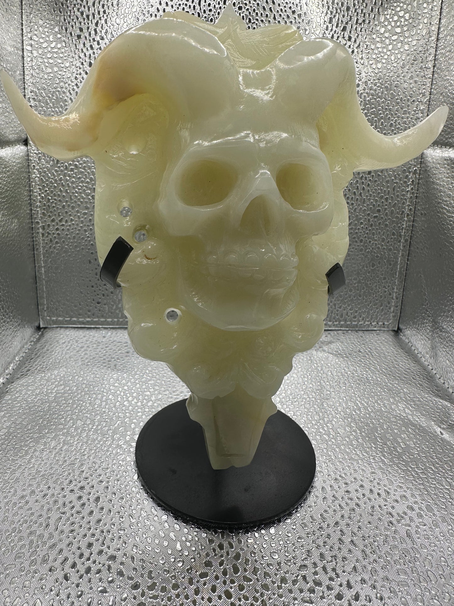 Afghan Jade Skull with horns