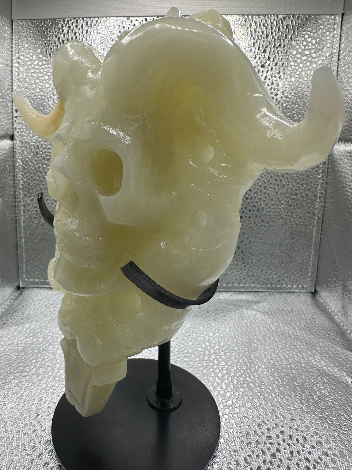 Afghan Jade Skull with horns