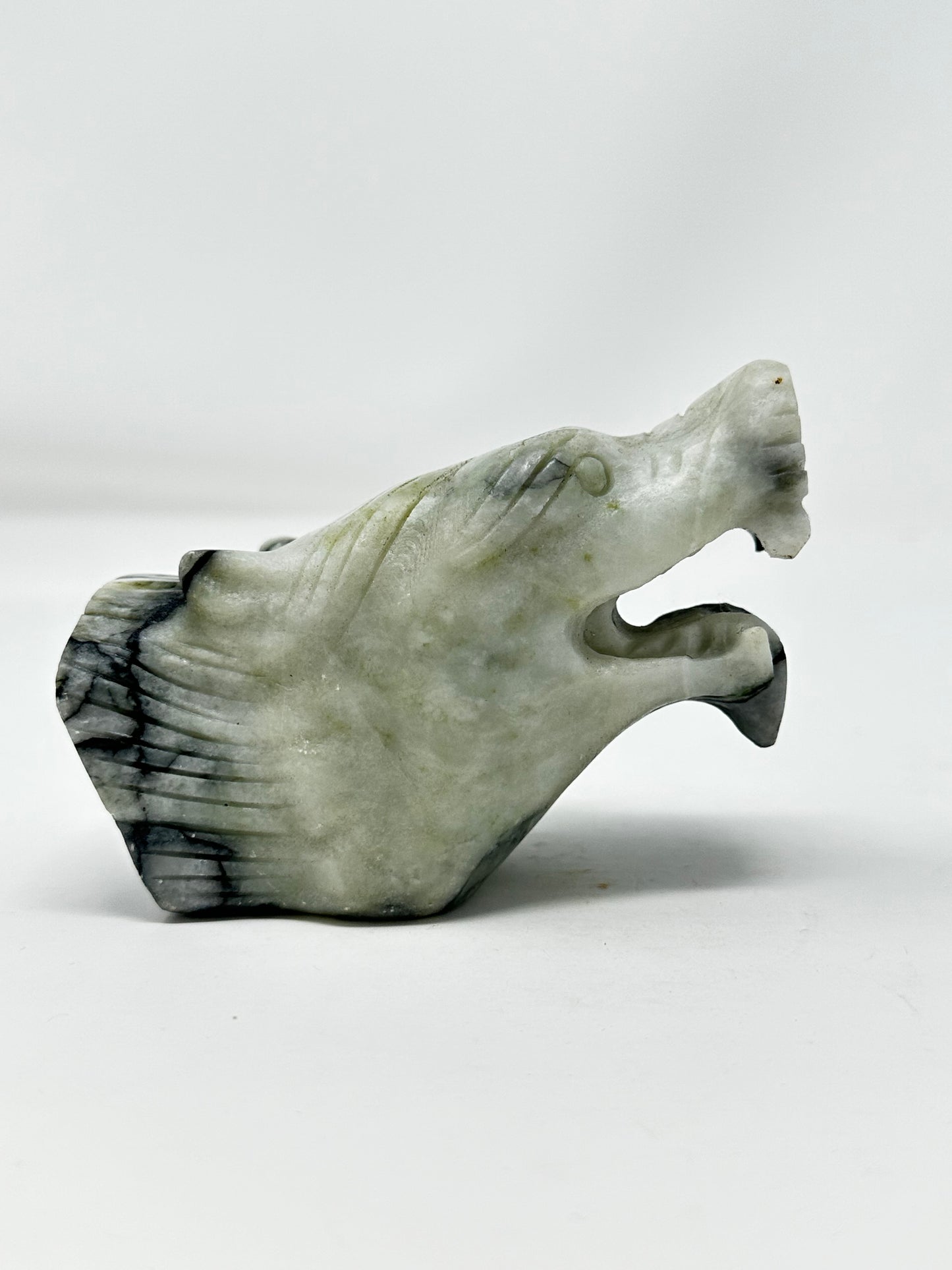 Jade Wolf Head (Green Jade)