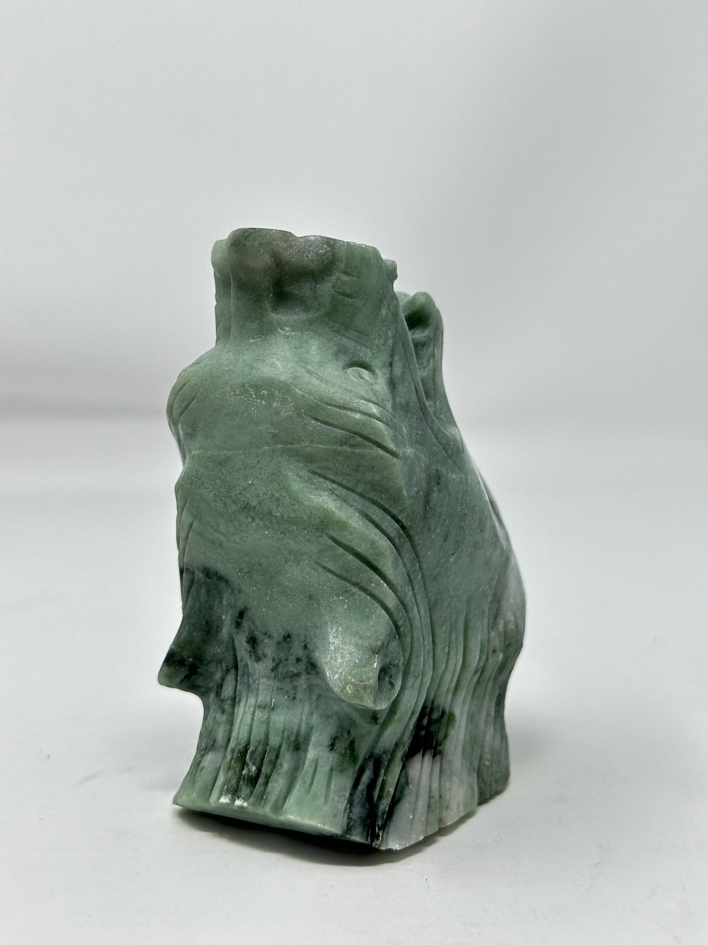 Jade Wolf Head (Green Jade)