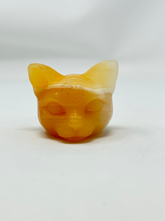 Honey Calcite Cat Head