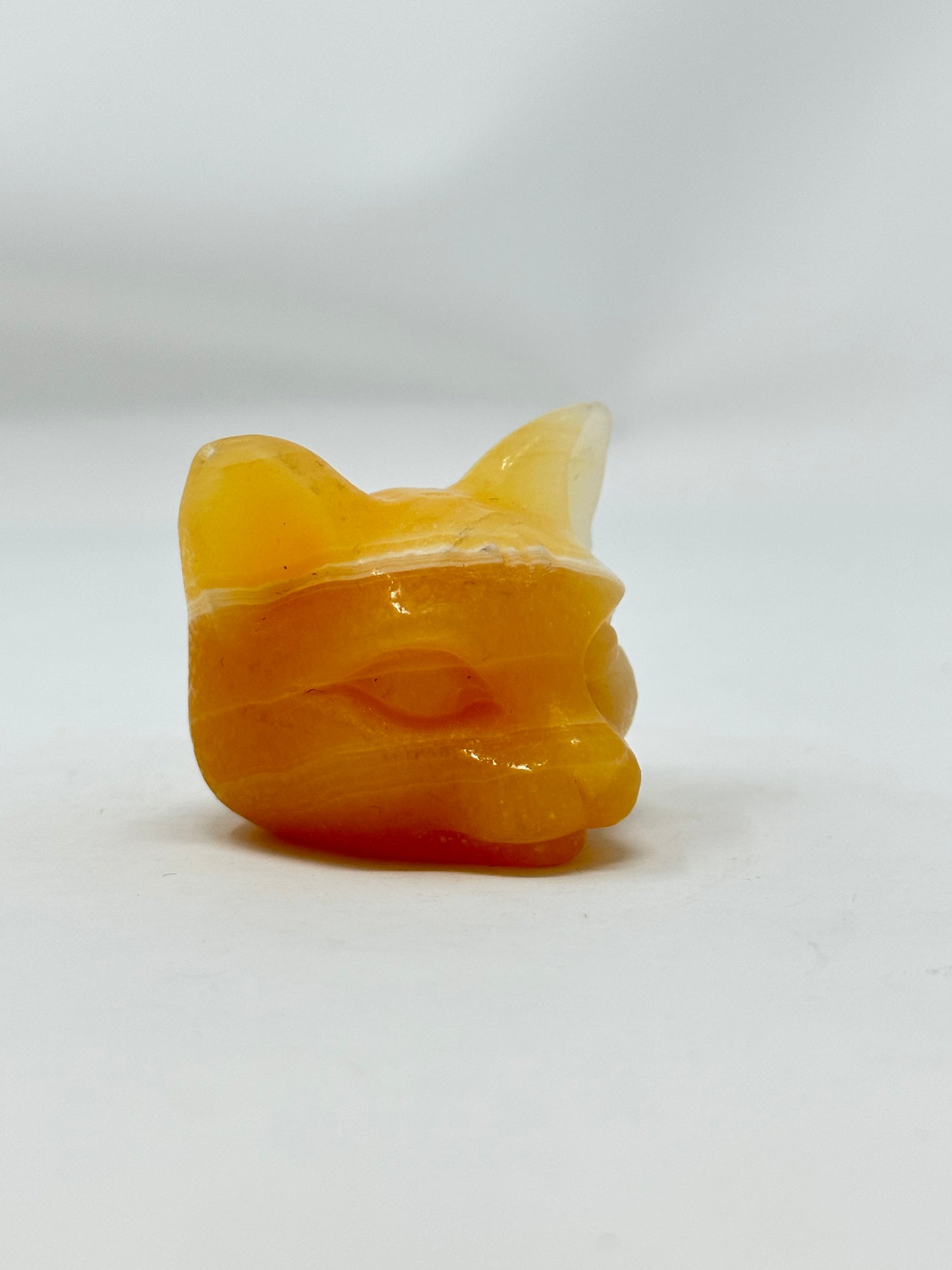 Honey Calcite Cat Head