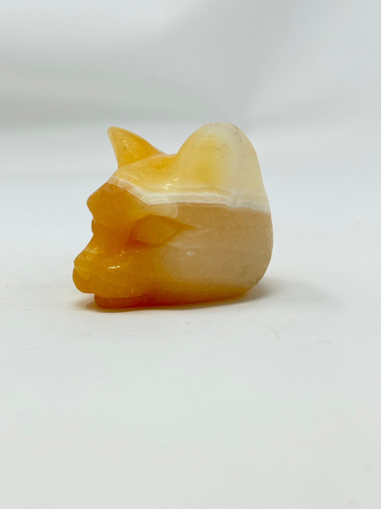 Honey Calcite Cat Head