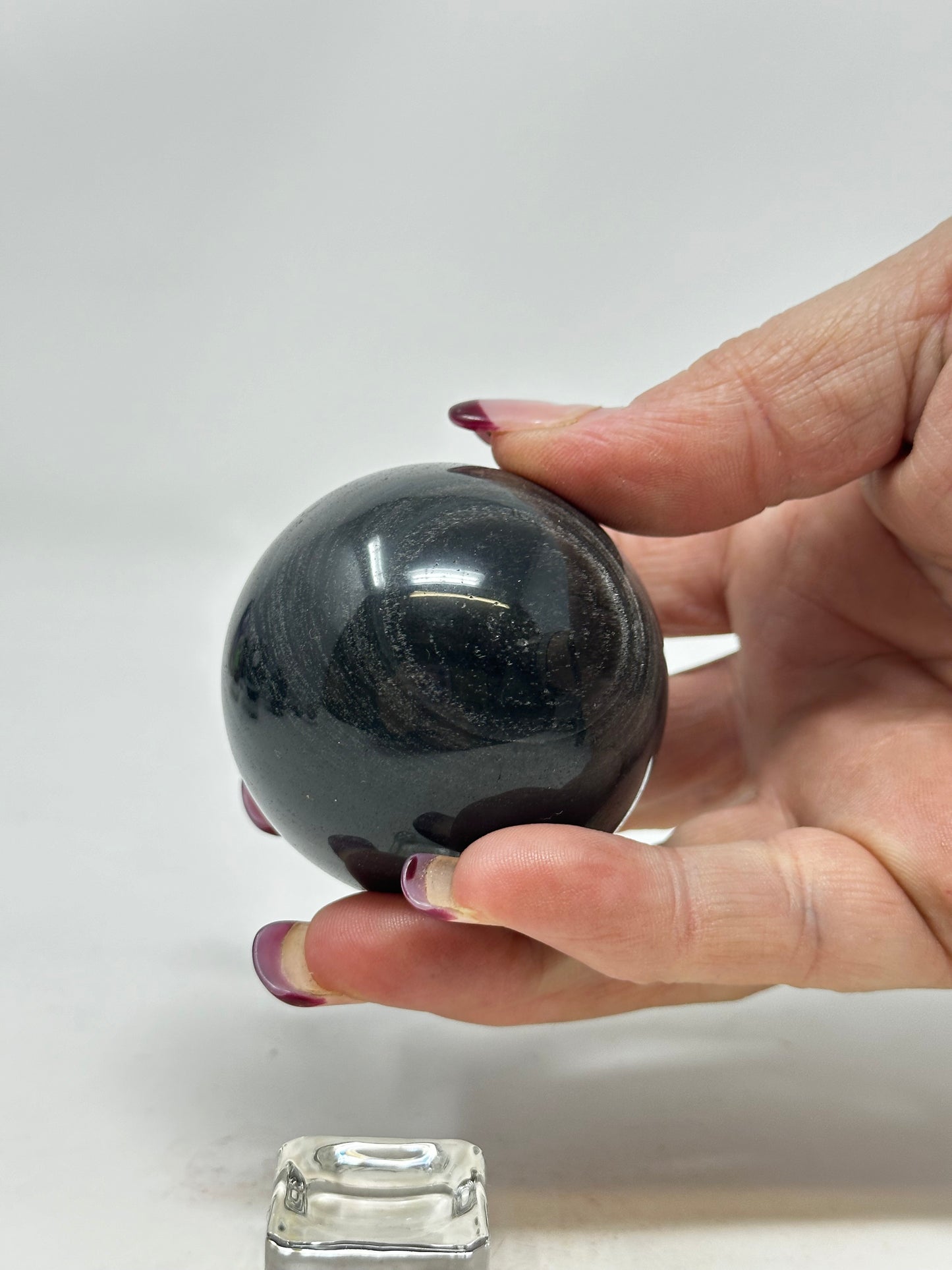 Silver Obsidian Sphere