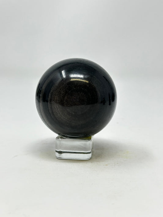 Silver Obsidian Sphere