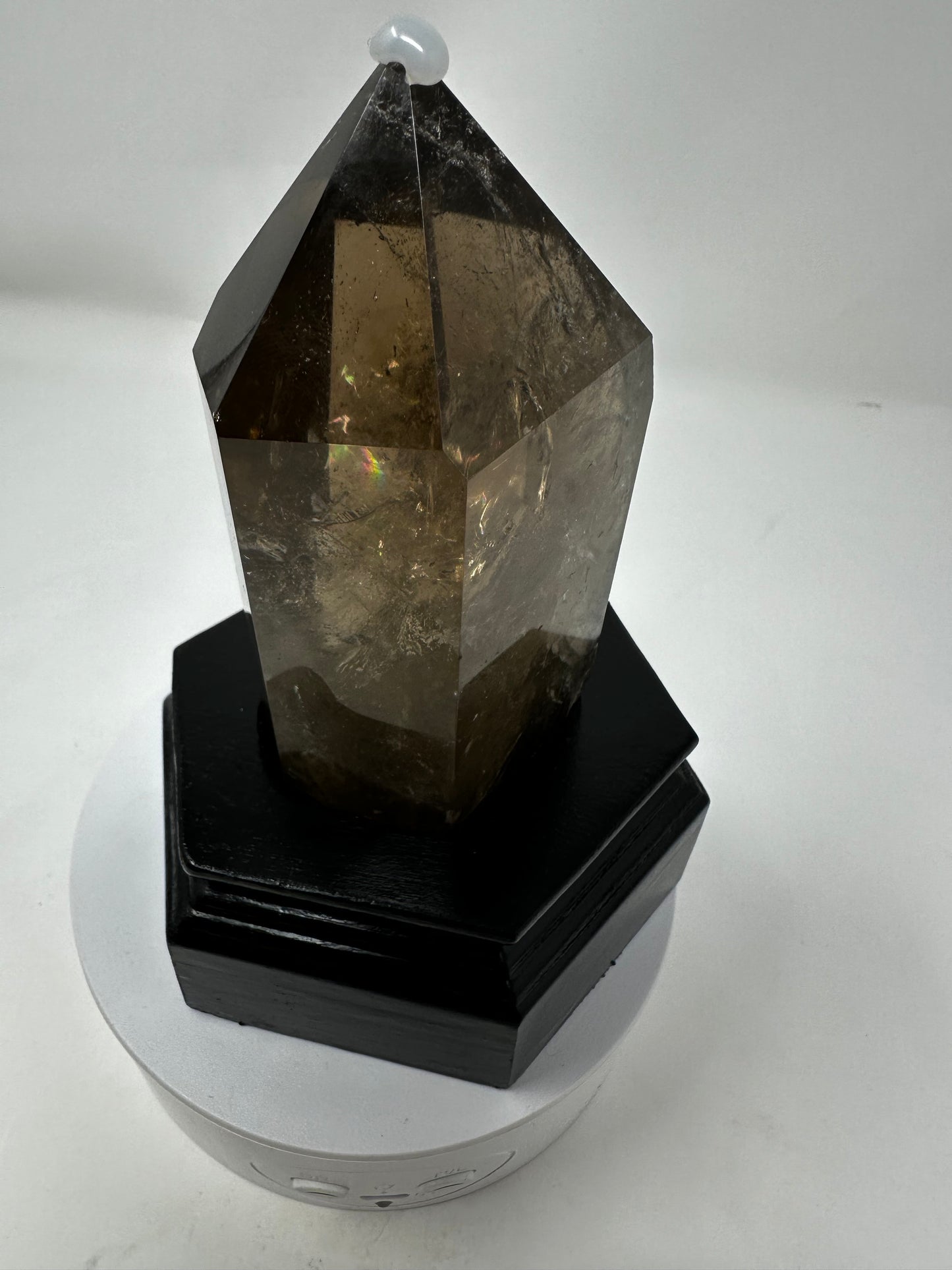 Smokey Quartz Tower with Rainbows