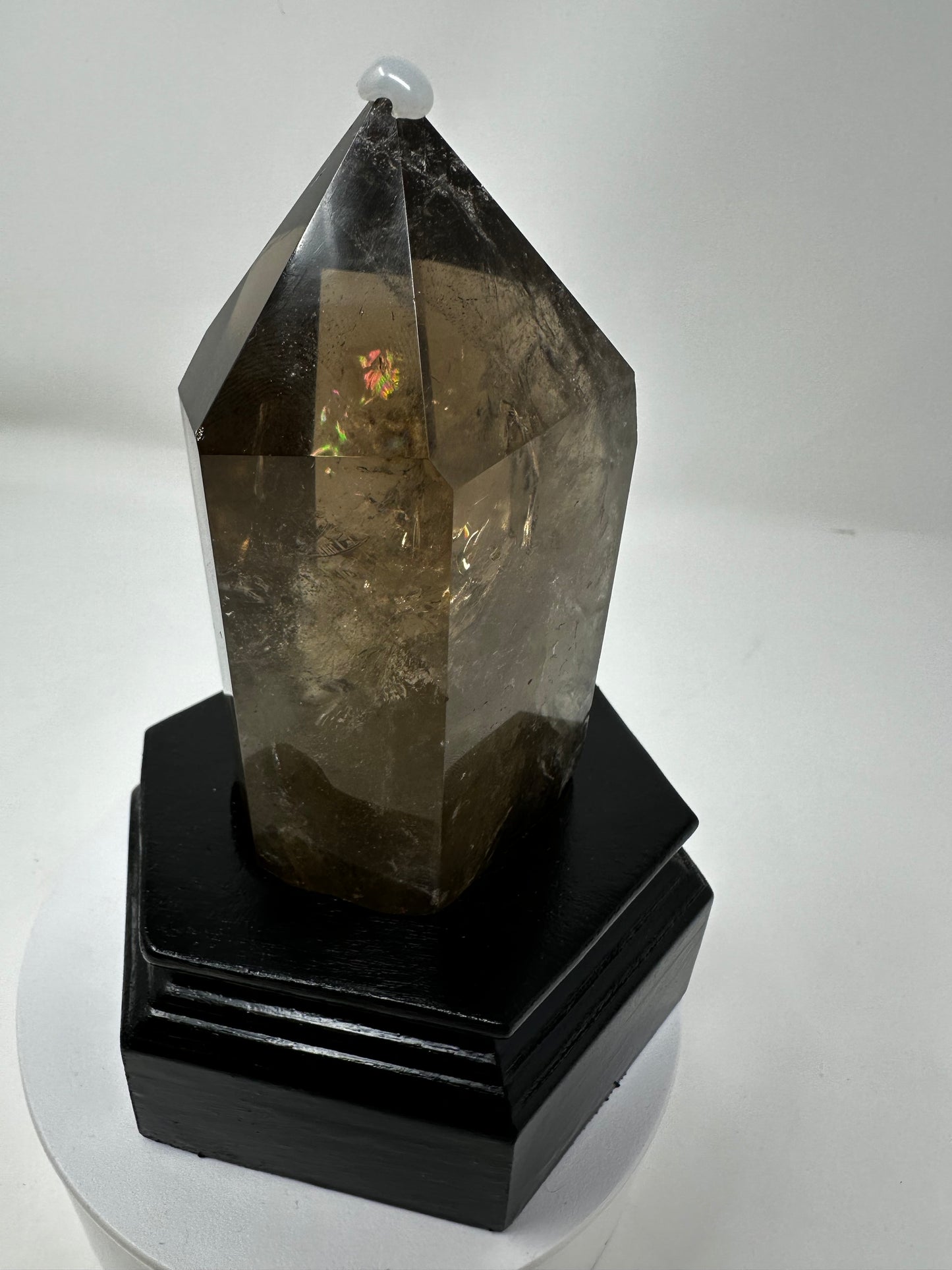 Smokey Quartz Tower with Rainbows