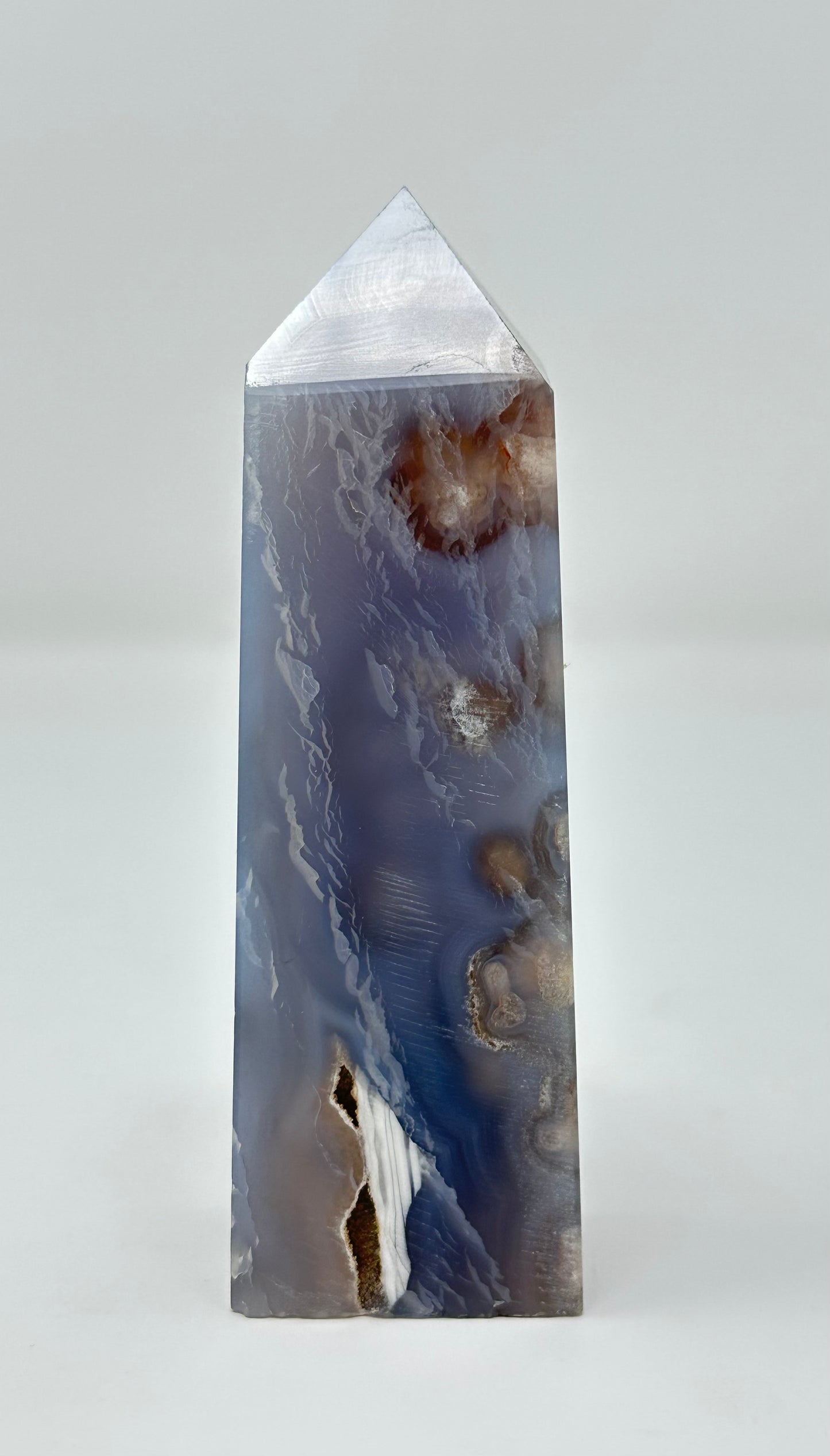 Blue Flower Agate Tower