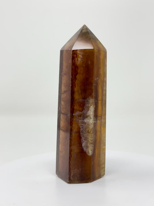 Dark yellow fluorite tower